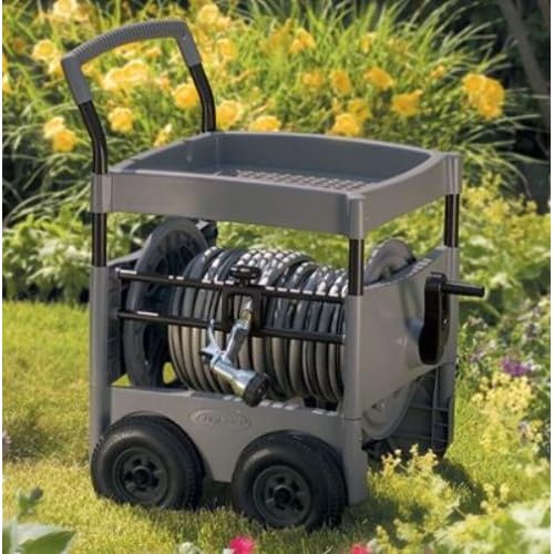 * Suncast 300Foot Capacity SteelCore Garden Hose Reel Cart with Tray