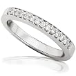 1/8ctw 14K White Gold Diamond Pave-Set Wedding Band (HI/SI-I1)