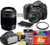 Sony Alpha DSLRA350X 14.2MP Digital SLR Camera W/ DT 18-70mm f/3.5-5.6 & DT 55-200mm f/4-5.6 Zoom Lenses + Transcend 8GB Compact Flash 133x + 55mm UV Filter + Willoughbys Starter Kit