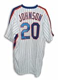 Autographed Howard Johnson New York Mets White Pinstripe Majestic Jersey