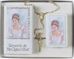 Quinceanera Gift Sets - Crystal Rosary - Rosary Case - XV Missal