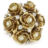 Juicy Couture Rose Cluster Gold-Tone Ring, Siz