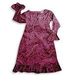 Totally Trixie - Girls Long Sleeve Burnout Dress, Burgundy