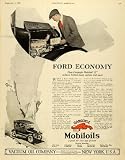 1920 Ad Vacuum Oil Co Mobiloils E Gargoyle Vintage Automobile Ford Motor Mobil - Original Print Ad