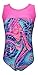 MadSportsStuff Girls Gymnastics Leotard - Tank with Keyhole (Abstract Swirl, Youth 7-8)