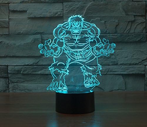 Marvel Super Hero The Incredible Hulk Child Desk Lamp Creative 3D Desk Night light Lamp for home decor 7 Colors Changeable.