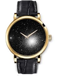 SPRAWL Aanalog Fashion Series Gold Ladies Watches of Genuine Black Leather Strap,Unique Wrist Watch for Women Girls Designed with Stars of Heaven