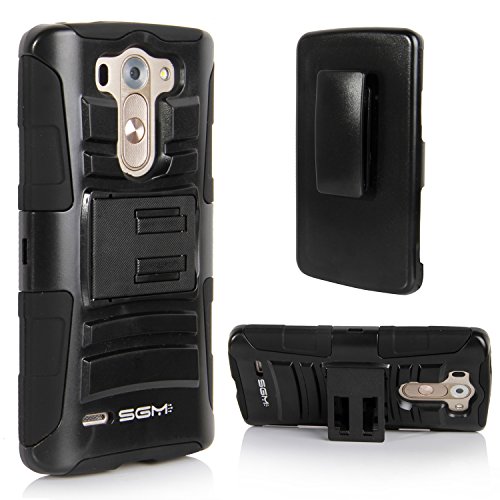 LG G3 Vigor Case, SGM (TM) Shell Holster Hybrid Defender Combo Case with Kickstand & Belt Clip For LG G3 Vigor