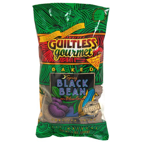 Guiltless Gourmet Spicy Black Bean Tortilla Chips, 7-Ounce Unit (Pack of 12) by Black Bean Chips