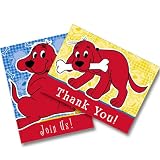 Clifford The Big Red Dog- 8 Party Invitation W/ Thank You Cards