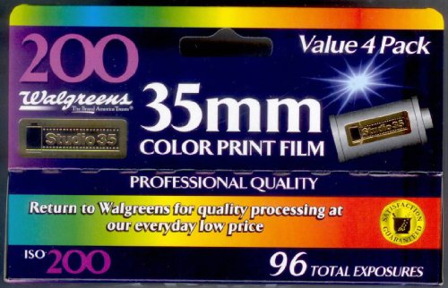 Walgreens Studio 4 Rolls 24 Exposure 35mm Color Print Film ISO 200 Speed AP70/C-41