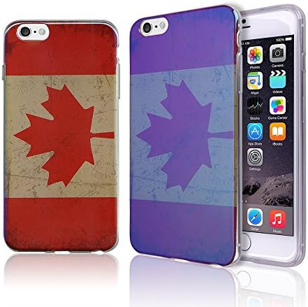 iPhone 6 / 6S Plus Case [National Flag] [Ultra Slim TPU Bumper] Flexible Colorful Rainbow Gel Cover Shock Absorption Graphic Soft Shell Light Jelly Apple iPhone6 Plus / iPhone6S Plus (CANADA)