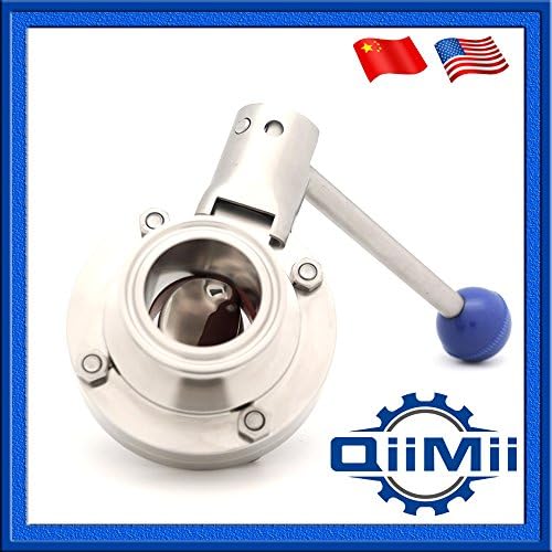 1 1/2" Clamp Sanitary Butterfly Valve with Pull Handle, Silicone Gasket, Stainless Steel 304