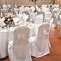 White Wedding Round Top Banquet Chair Covers-(set of 100)