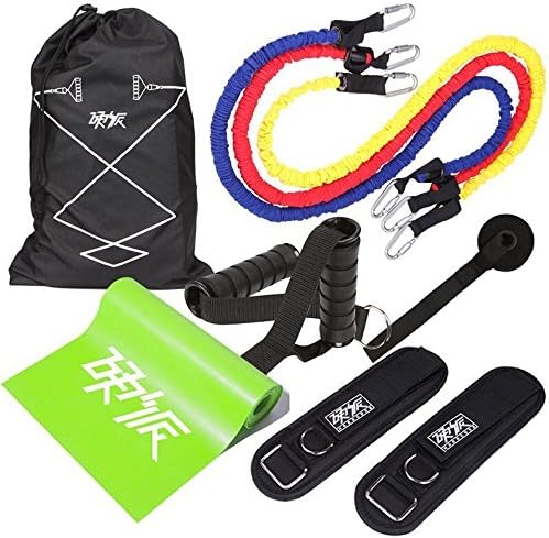 YINGPAI® Resistance Bands Set/ Exercise Tubes, Ankle Straps for legs Workout &amp; Carry Case，Door Anchor, Ankle Strap/Heavy Duty Anti-Snap Technology/Master of Muscle /weight loss or body buliding
