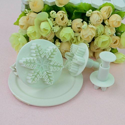 Ou Mad Cake Cutter Mold Decorating Plunger Sugarcraft Snowflake Cutter Tools 3pcs
