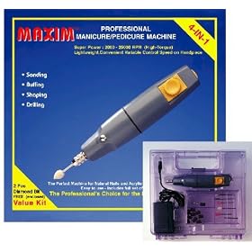 NEW - MAXIM Pro Nail Drill, for Gels, Acrylics, Natural nails, 110-240V w/ Pro Attachments.Complete w/tool box