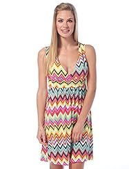 Short Rayon/Spandex Chevron Print Tank  Dress