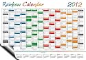 Rainbow Home Wandkalender 2012 - Format DIN A2 (420 x 594 mm) mit 14 Monaten von Dezember 2011 bis Januar 2013 und kompletter Jahresvorschau 2013 - Lieferung des Kalenders erfolgt gerollt