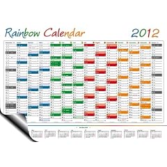 Rainbow Home Wandkalender 2012 - Format DIN A2 (420 x 594 mm) mit 14 Monaten von Dezember 2011 bis Januar 2013 und kompletter Jahresvorschau 2013 - Lieferung des Kalenders erfolgt gerollt