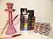 10 Inch Glass Hookah + 3 Boxes of Premium Hydro Shisha Flavors + 30 Premium Havana Charcoal + Tongs 