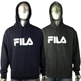 Mens Fila Hoody Hoodie Sweater Top Jumper Fleece Lined Warm Grey Navy Size