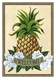 PINEAPPLE hawaiian GARDEN Welcome FLAG sign YARD Art NU