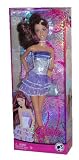 Barbie 2008 Fashion Fever 12 Inch Doll - Teresa with Glamour Metallic Lavender Party Dress, Necklace, Purse, High Heel Shoes and Hairbrush Plus Cell Phone Charm For You