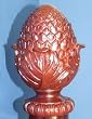 Oakleaf Cone Finial in Mahogany Finish for a 2" Dowel Rod - 1/pack [Capitol City Lumber]