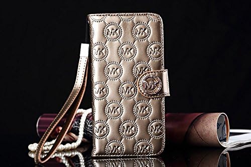 New Luxury C-Leather Wallet Style Flip Case Cover For Samsung Galaxy Note4 S5 S6 S6 Edge Retail Packaging (Samsung S6 Edge Gold)