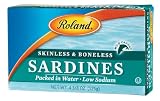 Roland S&B Sardines in Water, low sodium, 4.375-Ounce Cans (Pack of 10) by Roland Big Save