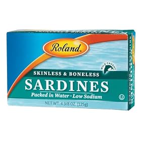 Roland S&B Sardines in Water, low sodium, 4 3/8-Ounce Cans (Pack of 10)
