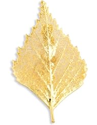 24k Gold Dipped Birch Leaf Pin