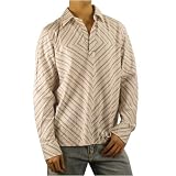 Mens Kenneth Cole jersey style dress shirt. Very high quality long sleeve shirt featuring an one of a kind jersey style open chest design, diagonal pinstripe design, square button cuffs and made with hand woven cotton. Great designer shirt to go with va