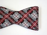 Grey, Red and Black Tartan Plaid Bow Tie
