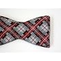 Grey, Red and Black Tartan Plaid Bow Tie