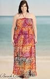 Beach Belle Fossil Leaf Plus Size Maxi Dress Cover Up - Plus Size Swimsuit Plus Size Swimsuit