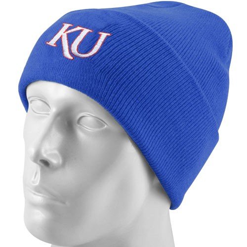 adidas Kansas Jayhawks Royal Blue Basics Classic Cuffed Knit Beanie