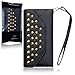 iPhone 6 Case, Terrapin Trendy iPhone 6S Wallet Purse Style Case for iPhone 6 / 6S (Black Studded)