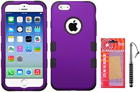 Iphone 6 6s, Kaede® [Non-Slip] Ultra Grip Rubber Hybrid Heavy Duty Cover Kaede® [Screen Guard] Protector For Iphone 6 6s (Purple)