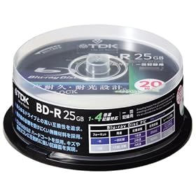 TDK �f�[�^�p�u���[���C�f�B�X�N 25GB BD-R(1��^��p) 4X �z���C�g���C�h�v�����^�u��