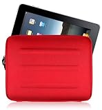 Red EVA sleeve zip carry case pouch for Apple iPad