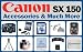 Canon PowerShot SX150 IS Digital Camera (Black) With Primotronix Fiber Cloth and Accessories & Much More