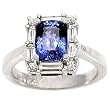 14K White Gold Tanzanite and Diamond Ring