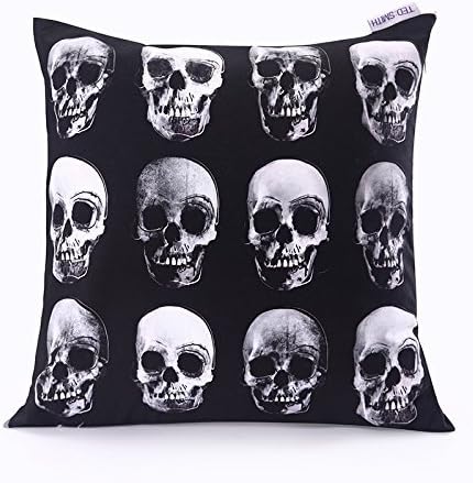 Custom Polyester Leaning Cushion Covers Pillowslip 15.7" x 15.7" Square Throw Pillow Case ,Skull 001