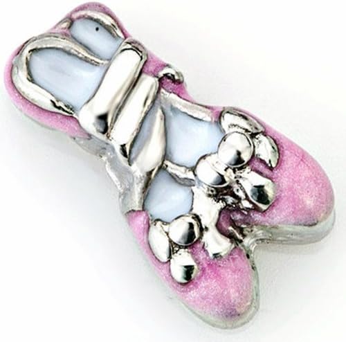 5 psc Ballerina Pink Slippers Acrlyic Floating Charm for Floating Locket Fits Origami Owl