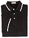 KC SPORT® Men's Golf Short Sleeve Solid Polo Shirt with Striped Collar Cuffs