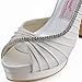 Elegantpark EP11064-IPF Women Peep Toe Platform High Heel D'orsay Pleated Satin Wedding Party Pumps Shoes