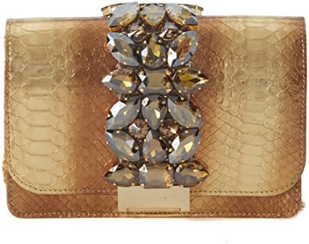 Gedebe Women's Borsa A Tracolla Gedebe Cliky In Pitone Bronzo Bronze