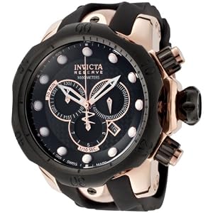 Invicta Men's 0361 Reserve Collection Venom Chronograph Black Polyurethane Watch from Invicta